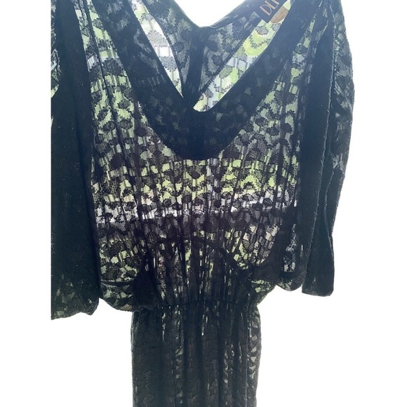 DLM Vintage Black Dress Cocktail Party Shimmer V-Neck Size 9 10 Batwing Sleeves - Picture 7 of 7